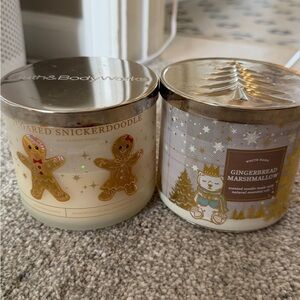 Bath & Body Works Sugared Snickerdoodle & Gingerbread Marshmallow 3-Wick Candles